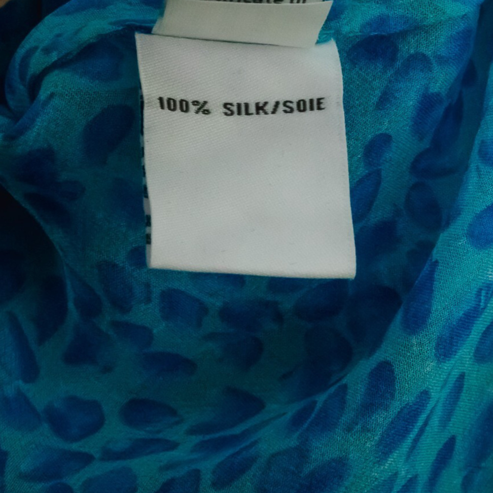 Diane Von Furstenberg Size 8 Blue Print Lorelei Two Collared Button Front Down T - Picture 8 of 9